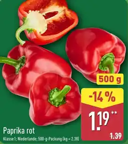 Aldi Nord Paprika rot Angebot