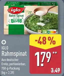 Aldi Nord IGLO Rahmspinat Angebot