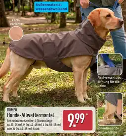 Aldi Nord ROMEO Hunde-Allwettermantel Angebot