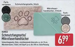 Aldi Nord ROMEO Schmutzfangmatte/Mikrofaserhandtücher Angebot