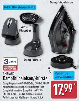 Aldi Nord AMBIAANO Dampfbügeleisen/-bürste Angebot