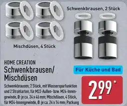 Aldi Nord HOME CREATION Schwenkbrausen/Mischdüsen Angebot