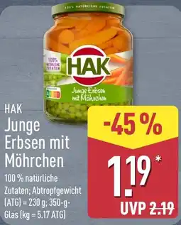 Aldi Nord HAK Junge Erbsen mit Möhrchen Angebot
