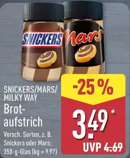 Aldi Nord SNICKERS/MARS/MILKY WAY Brotaufstrich Angebot