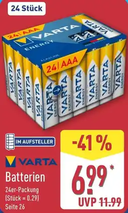 Aldi Nord VARTA Batterien Angebot