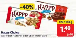 2Brüder Happy Choice Wafer Bar Hazelnut oder Stick Wafer Bars Angebot