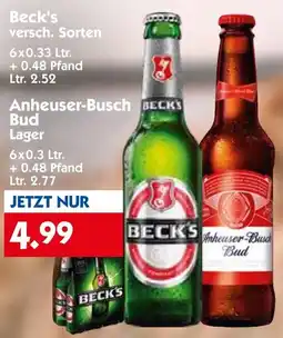 Hol'ab Getränkemarkt Beck's oder Anheuser-Busch Bud Angebot