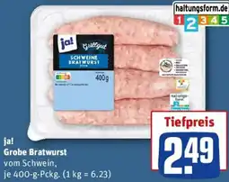 REWE ja! Grobe Bratwurst Angebot