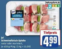 REWE ja! Schweinefleisch-Spieße Angebot