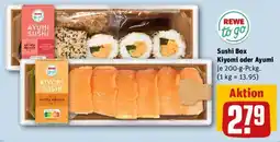 REWE REWE to go Sushi Box Kiyomi oder Ayumi Angebot