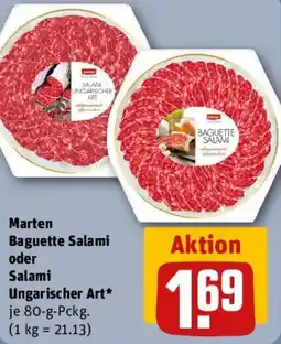 REWE Marten Baguette Salami oder Salami Ungarischer Art Angebot