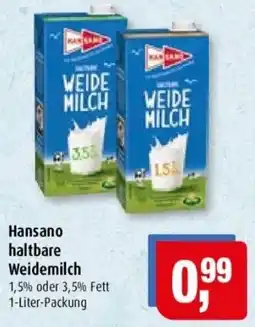 Markant Hansano haltbare Weidemilch Angebot