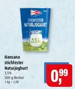 Markant Hansano stichfester Naturjoghurt Angebot