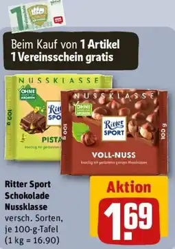 REWE Ritter Sport Schokolade Nussklasse Angebot