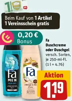 REWE Fa Duschcreme oder Duschgel Angebot