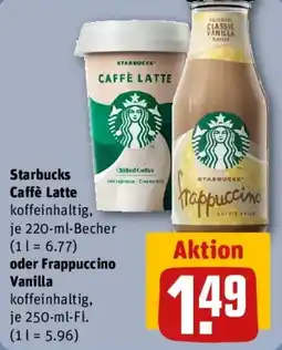 REWE Starbucks Caffè Latte oder Frappuccino Vanilla Angebot