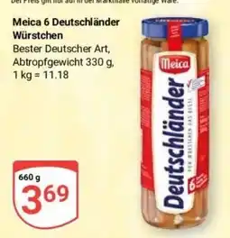 Globus Baumarkt Meica 6 Deutschländer Würstchen Angebot