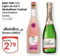 Globus Baumarkt Faber Sekt oder Light Live 0,0 % Angebot