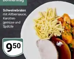Globus Baumarkt Schweinebraten mit Altbiersauce, Karotten-gemüse und Spätzle Angebot