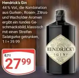 Globus Baumarkt Hendrick's Gin Angebot