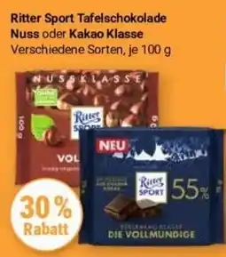 Globus Baumarkt Ritter Sport Tafelschokolade Nuss oder Kakao Klasse Angebot