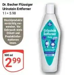 Globus Baumarkt Dr. Becher Flüssiger Urinstein Entferner Angebot