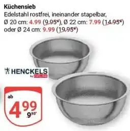 Globus Baumarkt Küchensieb HENCKELS Angebot