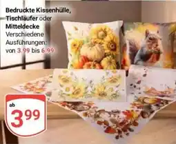 Globus Baumarkt Bedruckte Kissenhülle, Tischläufer oder Mitteldecke Angebot