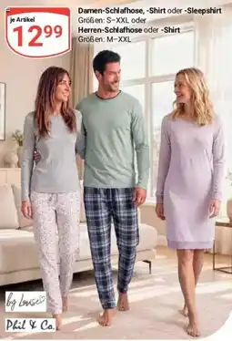 Globus Baumarkt Damen-Schlafhose, -Shirt oder -Sleepshirt by Louise Phil & Co. Herren-Schlafhose oder -Shirt Angebot
