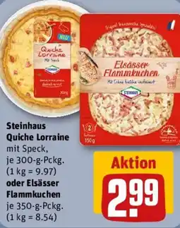 REWE Steinhaus Quiche Lorraine oder Elsässer Flammkuchen Angebot