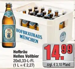 Profi Getränke Hofbräu Helles Vollbier Angebot