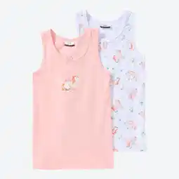 NKD Kinder-Mädchen-Unterhemd mit hohem Baumwollanteil, 2er-Pack Angebot