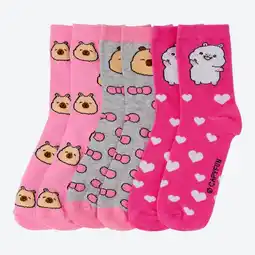 NKD Capyfun Kinder-Mädchen-Socken mit Capybara-Motiv, 3er-Pack Angebot