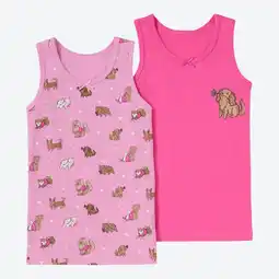 NKD Kinder-Mädchen-Unterhemd mit Hunde-Motiven, 2er-Pack Angebot