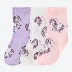 NKD Kinder-Mädchen-Socken mit Pferde-Motiven, 3er-Pack Angebot