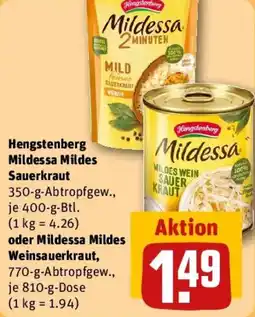 REWE Hengstenberg Mildessa Mildes Sauerkraut oder Mildessa Mildes Weinsauerkraut Angebot