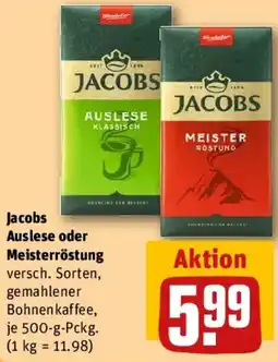 REWE Jacobs Auslese oder Meisterröstung Angebot