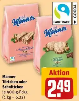 REWE Manner Törtchen oder Schnittchen Angebot