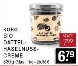 Edeka Zurheide KORO BIO DATTTEL-HASELNUSS-CREME Angebot