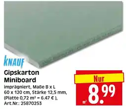 Herkules Baumarkt knauf Gipskarton Miniboard Angebot