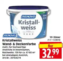 Herkules Baumarkt RENVOVO Kristallweiss Wand- & Deckenfarbe Angebot