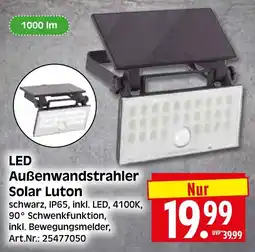 Herkules Baumarkt LED Außenwandstrahler Solar Luton Angebot