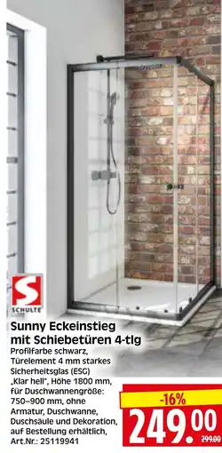 Herkules Baumarkt Sunny Eckeinstieg mit Schiebetüren 4-tlg Angebot