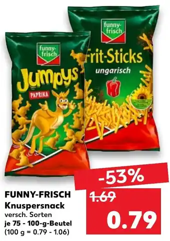 Kaufland Funny Frisch Knuspersnack 75-100g Beutel Angebot