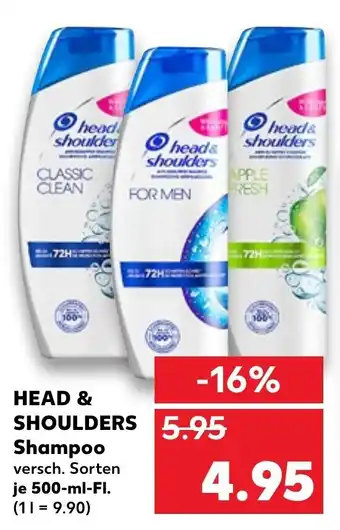 Kaufland Head & Shoulders Shampoo 500ml Angebot