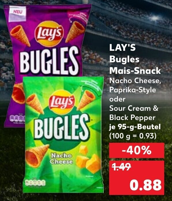 Lay's Bugles Mais Snack 95g Beutel Angebot bei Kaufland