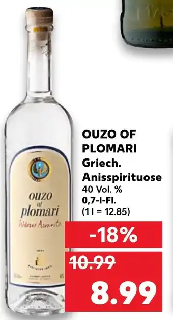 Kaufland Ouzo of Plomari Griech. Anisspirituose 0,7L Angebot