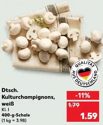 Kaufland Dtsch. Kulturchampignons weiß 400g Schale Angebot