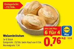 Lidl Weizenbrötchen Angebot