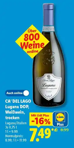 Lidl CA' DEL LAGO Lugana DOP, Weißwein, trocken Angebot